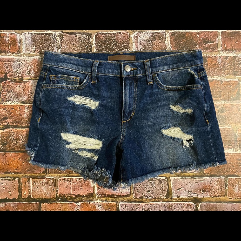 EUC Joe’s Distressed Denim Cut Off Shorts Raw Hem SZ 28